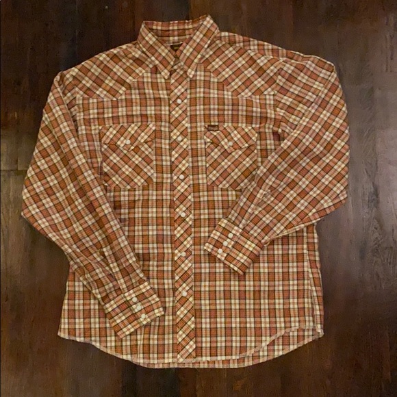 Plaid wrangler long sleeve shirt - Picture 1 of 6